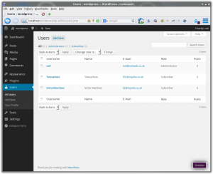 Creating and Editing Users List