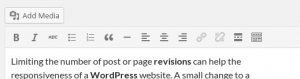 WordPress Visual Editor with one row of Icons