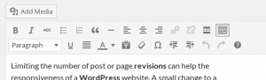 WordPress Visual Editor with two rows of Icons