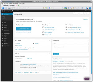 WordPress admin dashboard