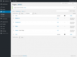 Howto Edit a WordPress Page: List of Pages