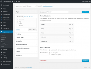 Howto Edit a WordPress Page: Menu