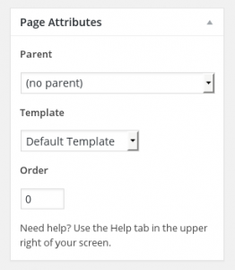 Howto Edit a WordPress Page: Page Attributes