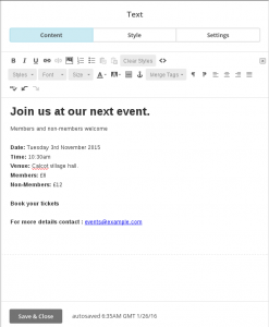 Open MailChimp Campaign Email Address as a new Email - mailto link added
