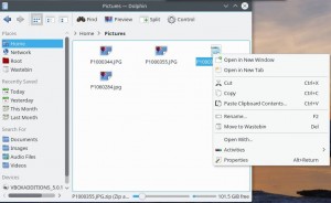 KDE Dolphin right click context menu without extract