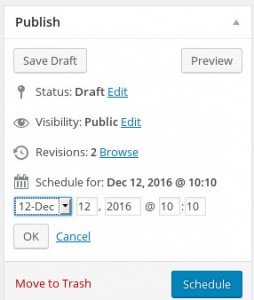 Scheduling WordPress post publish date