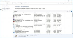 Windows 10 install IIS programs and features