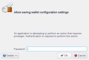 Disable KDE wallet popups allow saving wallet configuration settings