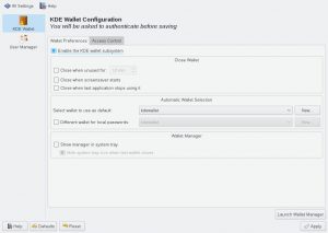 Disable KDE wallet popups KDE wallet configuration