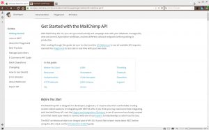 creating MailChimp API Creating MailChimp API key - developer screenkey - developer screen