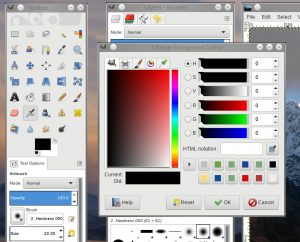 Introduction to the Gimp image program: colour selection