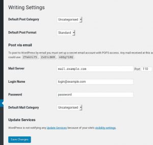 WordPress Writing Settings