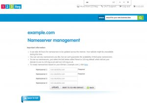 Moving nameservers from 123-reg: Nameserer management