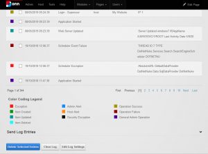 DNN delete all entries in the event log