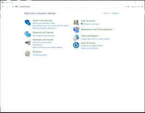Outlook editing email account settings: control panel category view