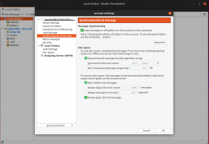 My email mailbox is full: Thunderbird synchronisation and storage