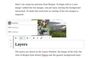 Editing content with WordPress' Gutenberg editor: header block options