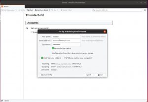 Thunderbird set up new email account: auto options