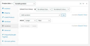 WooCommerce product variations: product data variations