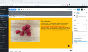 WordPress Gutenberg Adding Full Width Background Stripes: inner column set CSS class container
