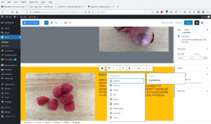 WordPress Gutenberg Adding Full Width Background Stripes: add inner column image text and heading