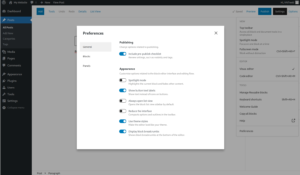 WordPress editor has no icons - editor options preferences popup