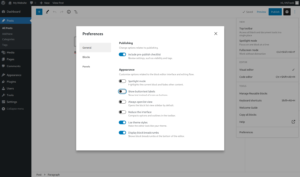 WordPress editor has no icons - editor options preferences popup inactive show button text labels