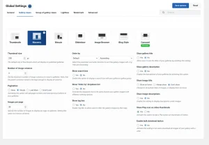 10web Photo Gallery, Presentation - global settings