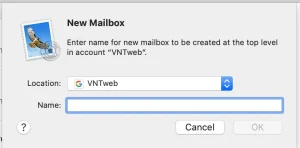 Apple Mac Email add Subfolders: New mailbox