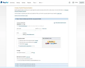 Create Paypal BuyNow Button - Create Step1