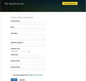 Create LinkedIn API for social media posting - LinkedIn create a New Application