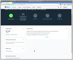Create PayPal Account Action add Bank Account