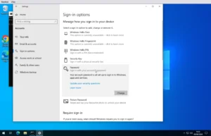 Reset Windows 10 Password, PIN is Known - settings accounts sign-in options password
