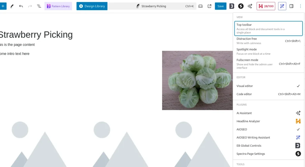 WordPress Hide Elements in the Top Bar - options expanded showing plugins